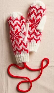 NWT Home For The Holidays Mittens | Red/White | OS